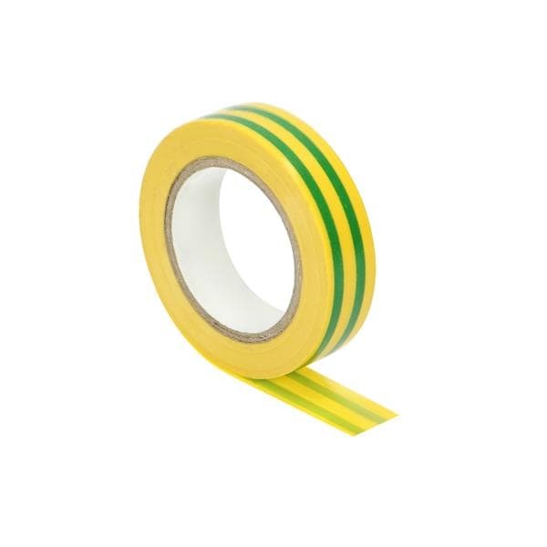 Ruban isolant, ignifuge, Vert Jaune 19mm de large, 0,13mm d'épaisseur, 20m de long: 10 pièces