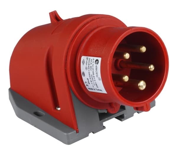 Prise CEE mâle murale 5 x 32A 380 - 415Vac Rouge IP44 avec raccords à visser