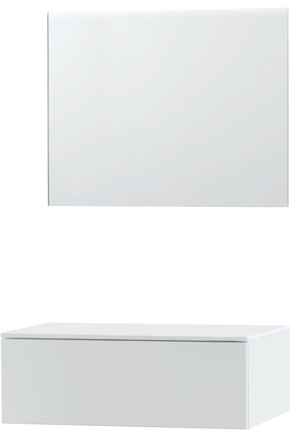 MEUBLE PURO SOLO BLANC 90 1 TIROIR SOLID OPBOUW MIROIR