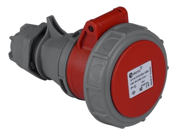 Fiche CEE femelle 5 x 16A 380 - 415Vac Rouge IP67 avec raccords à visser