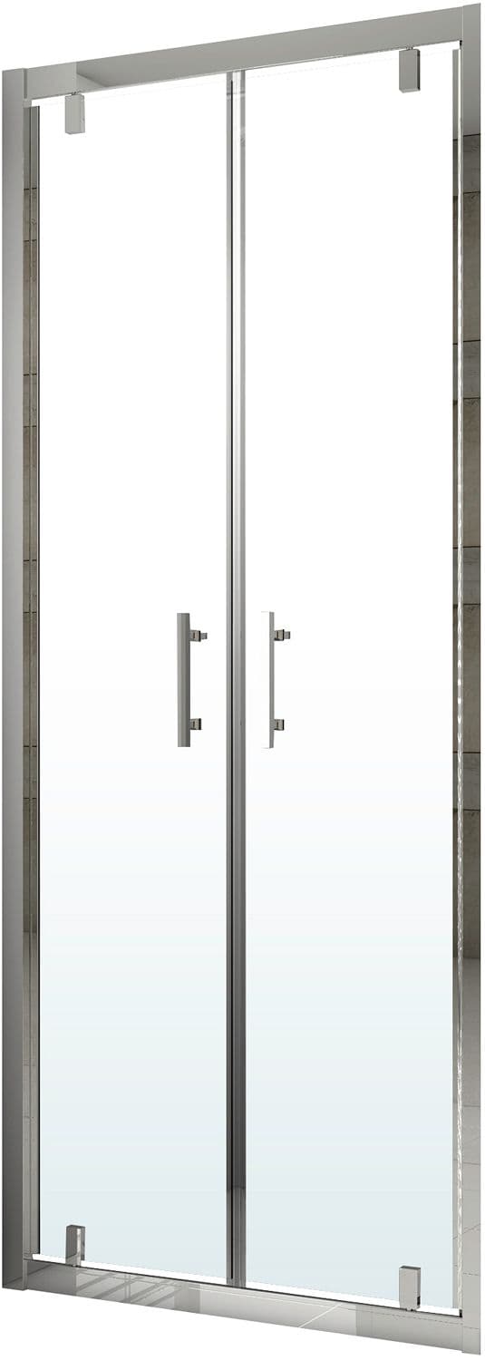 2-PANNEAUX PORTE PIVOTANTE TWIST 76-82 H195 CHROME-CLAIR