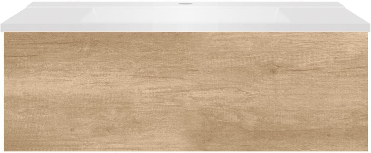 SOUS MEUBLE COFFEE 1 TIROIR 90 CHENE DECOR CACHMIRE+LAVABO BLANC