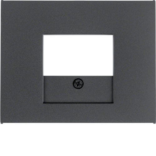 Enjoliveur pour prise informatique et connexions haut - parleurs Berker K.1 Anthracite, mat