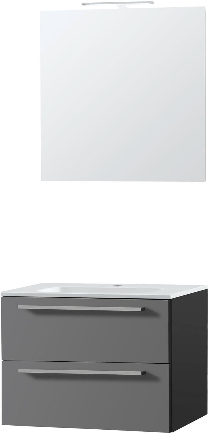 MEUBLE COMBO UNI ARDOISE 70 MARBRE SYNTHETIQUE MIROIR