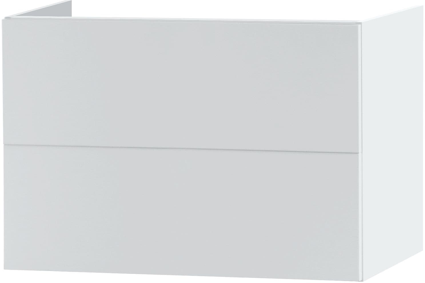 SOUS MEUBLE 2 TIROIR 80CM PUSH-OPEN BLANC SATIN