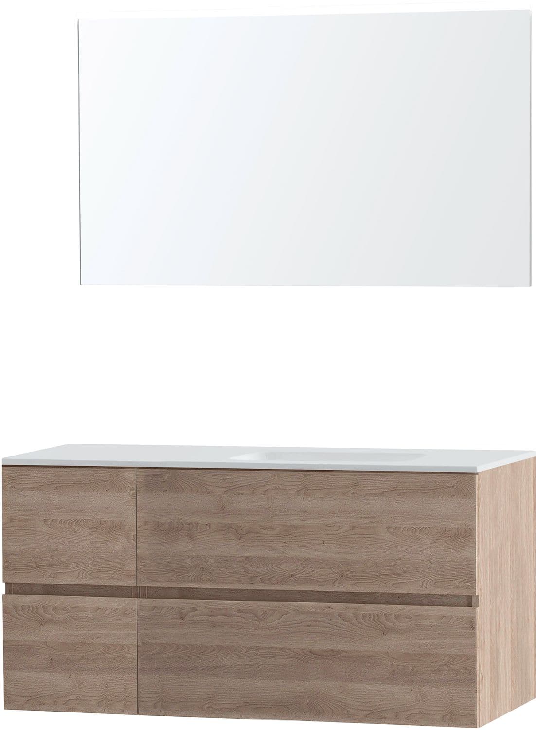 MEUBLE MOLTO CHENE NATUREL 125 RECHTS SOLID MIROIR