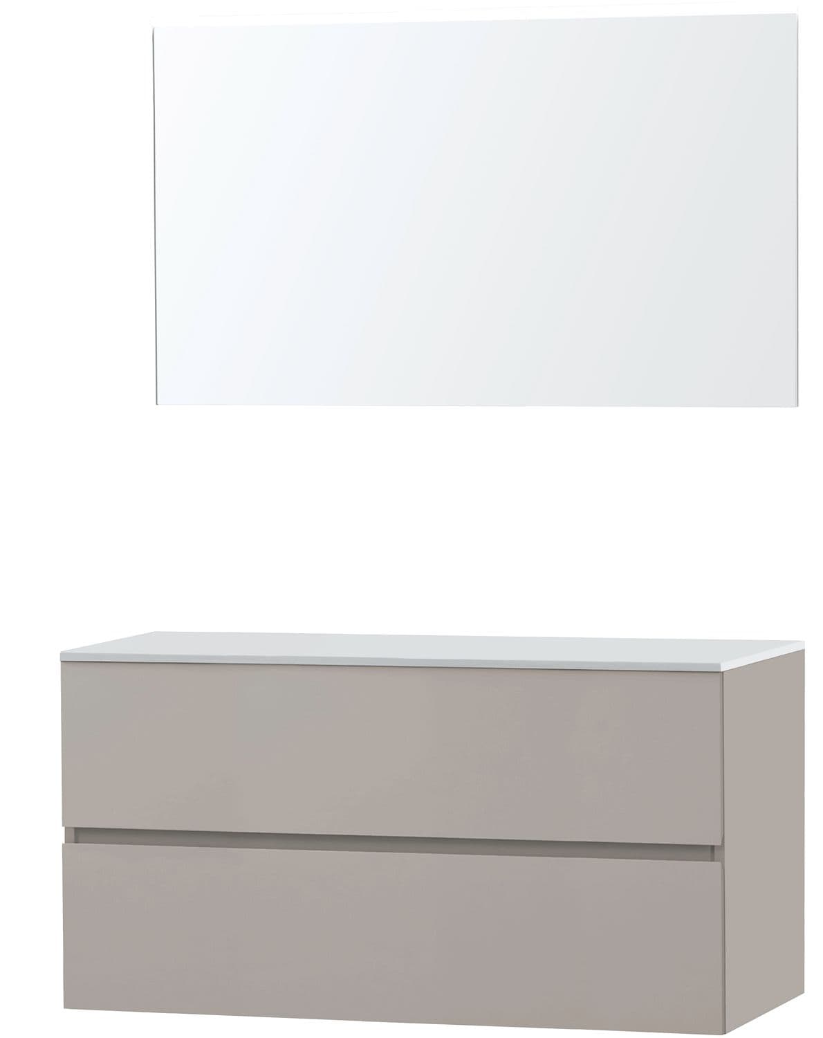MEUBLE MOLTO POUDRE GRIS 120 POUR LAVABO A POSER SOLID MIROIR