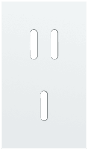 Plaque de recouvrement double, verticale 60 mm d'entraxe, pour une fonction de commutation double et une simple, Niko Rocker steel white coated
