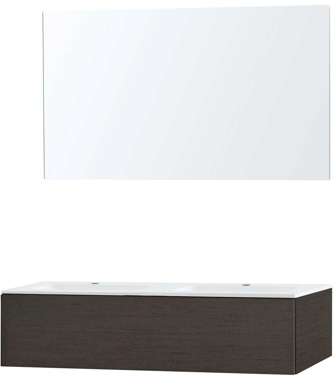 MEUBLE PURO DUO WENGE 120 1 TIROIR MARBRE SYNTHETIQUE MIROIR