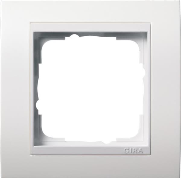 Cadres de finition Gira Event Blanc satiné avec cadre intermédiaire Blanc brillant Blanc