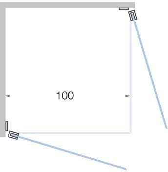 PORTE PIVOTANTE ACCES D'ANGLE CLOSE <100CM H 200CM BLANC MAT-CLAIR