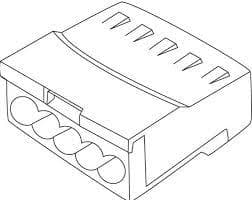 Raccord sans vis, 5 x 1 - 2,5mm² - transparent