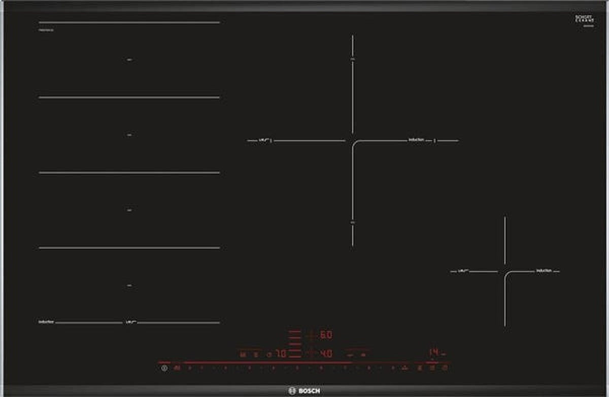 80cm Series 8 induction hob, FlexInduction, 4 zones, 1 FlexZone, DirectSelect Premium with