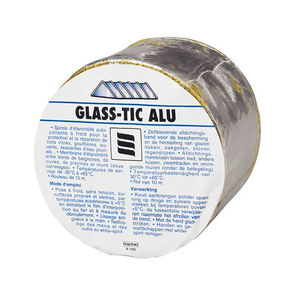 GLASSTIC RUBAN D'ÉTANCHÉITÉ AUTO-ADHÉSIF ALU 10MX10CM