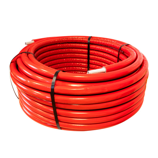 TUBES PERT-AL-PERT MULTI-COUCHE ISOLE PU 6MM -20X2-50M - ROUGE