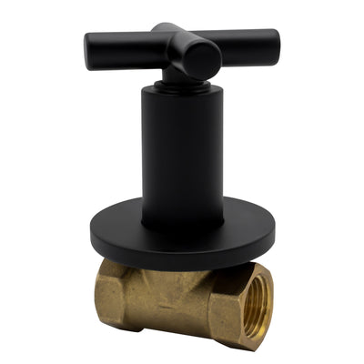 ALONI CROSS ROBINET DARRÊT ENCASTRÉ 1/2 X 1/2 - NOIR MAT