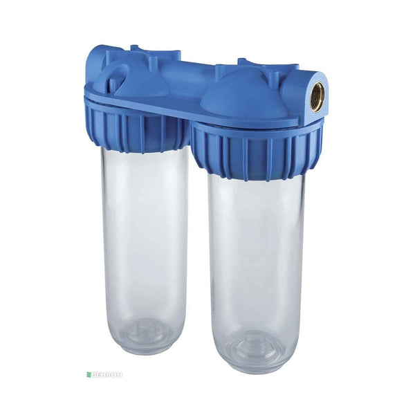 "DOUBLE FILTRE 886 1"" CARTOUCHE 25µ + CARTOUCHE CHARBON CLE + SUPPROT + VIS (REF ATLAS ZA112T781 )"