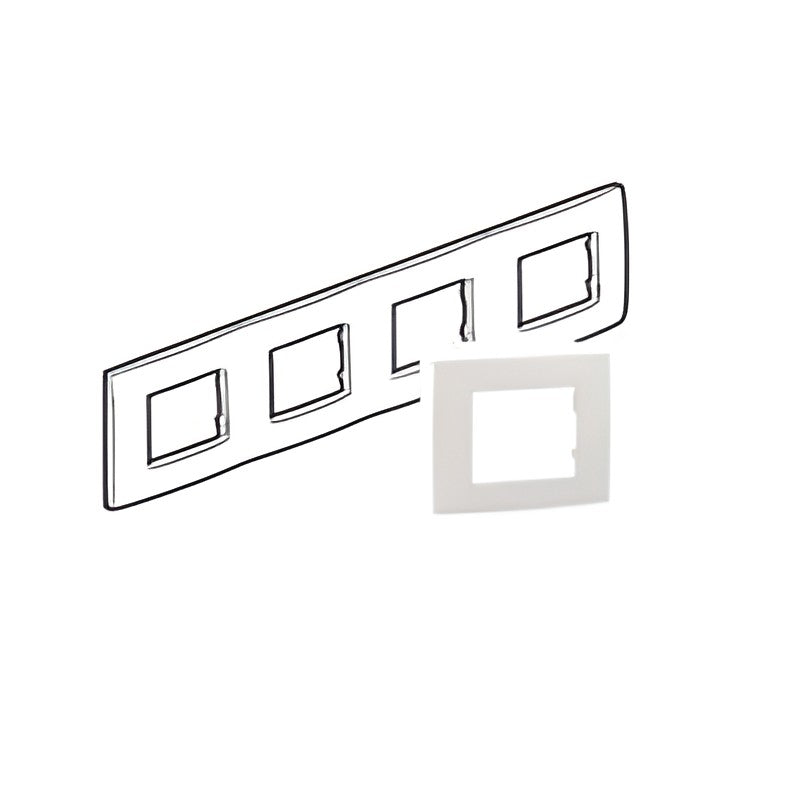 Niloé plaque quadruple Crème entraxe 71mm vertical / horizontal