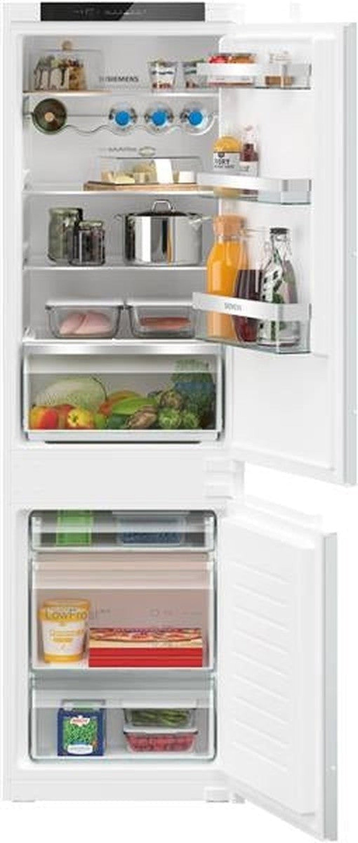 Refrigerator - IQ300 built-in bottom freezer - 177.5cm LowFrost, class E, 35dB, hyperFresh, LED di