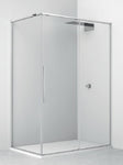 Arblu Filo porte douche coulissante 140CMx200CM profils blancs verre transparent