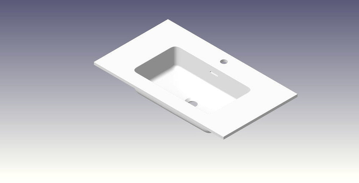 Van Marcke Pierro tablette avec 1lavabo intégré 1 trou 805x15x460mm blanc mat