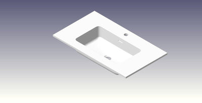 Van Marcke Pierro tablette avec 1lavabo intégré 1 trou 805x15x460mm blanc mat