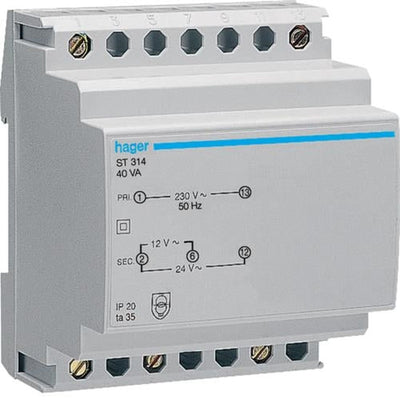 Transformateur - 220V / 12 - 24V - 40Va - 4 modules