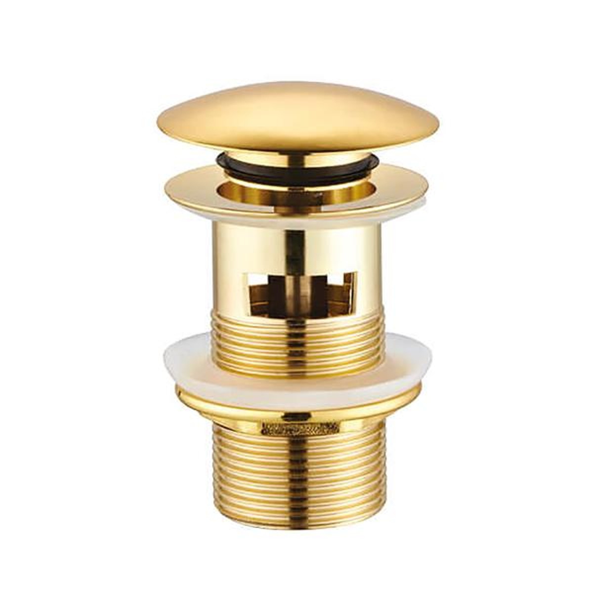 CREAVIT KLIK-KLAK AFVOERPLUG 5/4" - MET OVERLOOP - GLANZEND GOUD
