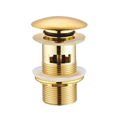 CREAVIT KLIK-KLAK AFVOERPLUG 5/4" - MET OVERLOOP - GLANZEND GOUD