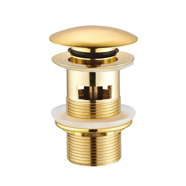 CREAVIT KLIK-KLAK AFVOERPLUG 5/4" - MET OVERLOOP - GLANZEND GOUD