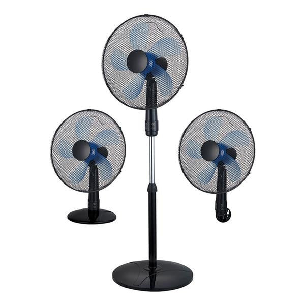Ventilateur mural 3 en 1 Noir diamètre 40 50W avec télécommande et panneau de commande tactile