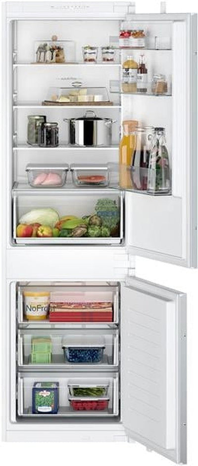 Refrigerator - IQ100 built-in bottom-freezer - 177.5cm NoFrost, Class E, 35dB, freshBox, LED display