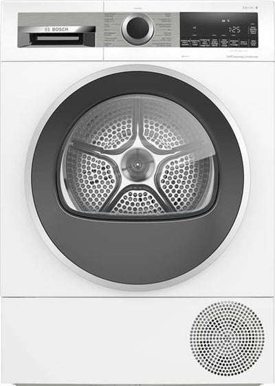 Vrijstaande wasdroger uit de serie 6, klasse C, 8,0 kg, zelfreinigende condensor, omkeerbaar, inclusief ventilatieset.