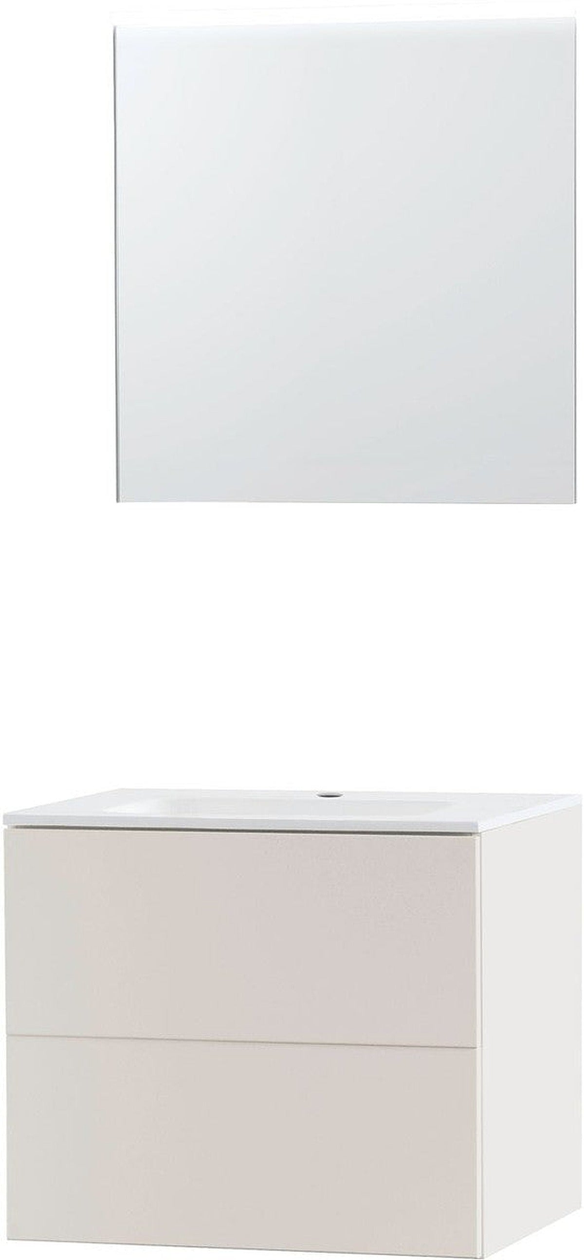 Meuble Puro Solo beige 70 Marb.synt.miroir
