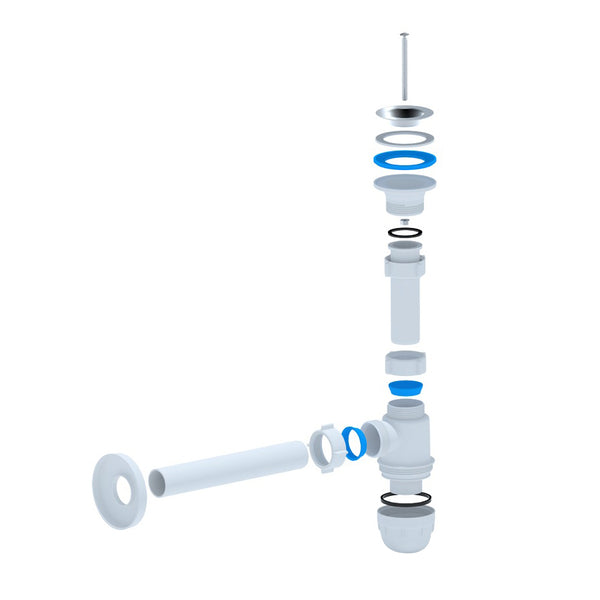 ALONI SIPHON BOUTEILLE POUR LAVABO AVEC CREPINE Ø32MM BLANC