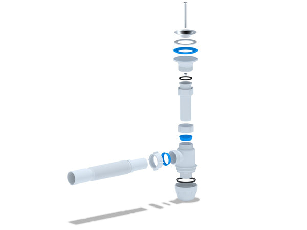 ALONI SIPHON BOUTEILLE FLEXIBLE AVEC CREPINE Ø40CM BLANC