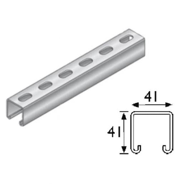 Profilé de rail longueur 41 x 41 = 6 m