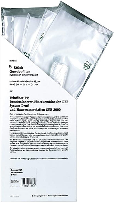 Cartouche filtrante de rechange SYR pour filtres DRUFI DFF et FF, 20 µm (2000.25.960)