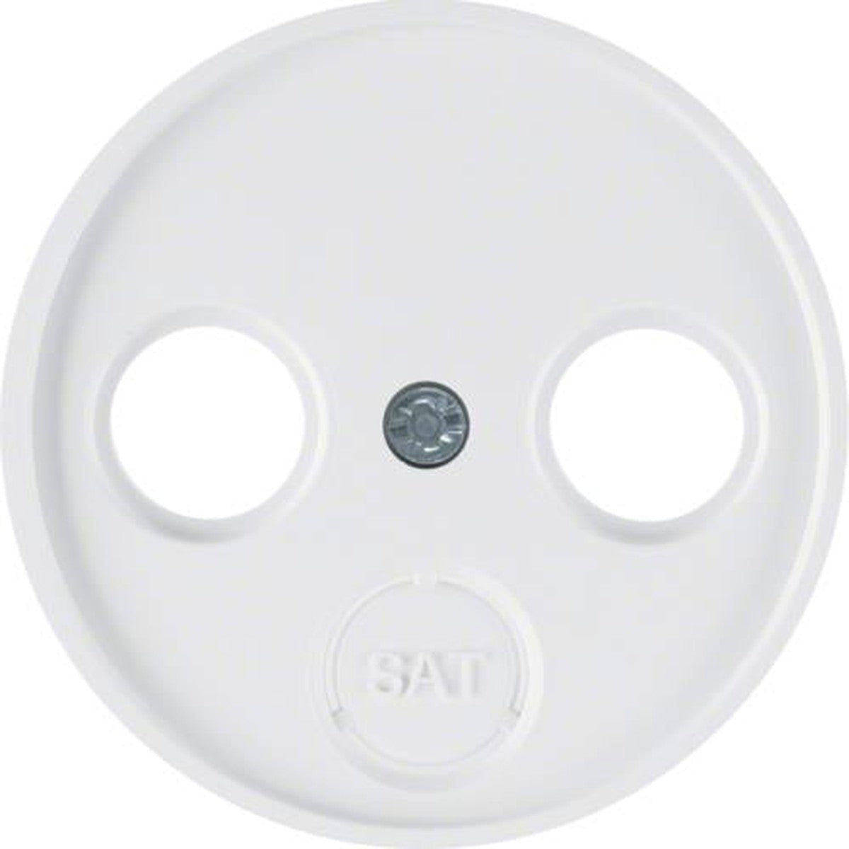 Berker R.1 / R.3 / R.Classic Polar White, glanzende afdekplaat voor coaxiale aansluitingen met 2 en 3 gaten