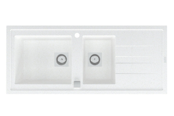 Molto évier à encastrer 2 bassins 117 x 50 cm blanc