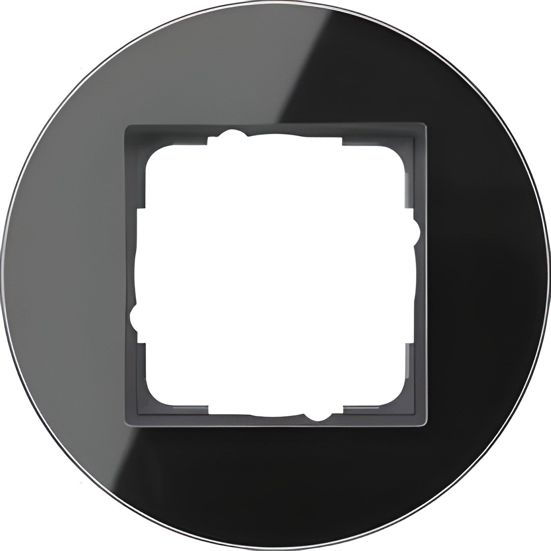 Gira Studio frame met zwarte afwerking, zwart glas