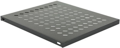 Vaste plank, zwart, 1U, 19 inch, 800 mm diep