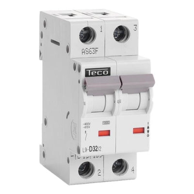 2-pole 32A 10kA Type D circuit breaker