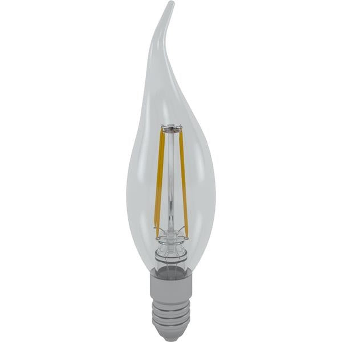 Lampe Led filament C35 flamme avec coup de vent 4W E14 claire 3000K WW non dimmable