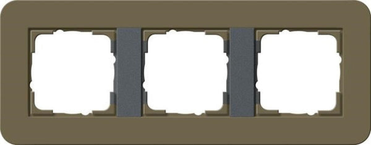 Gira E3 Soft-Touch umbra cover frame with Anthracite Soft-Touch support frame