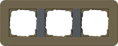 Gira E3 Soft-Touch umbra cover frame with Anthracite Soft-Touch support frame