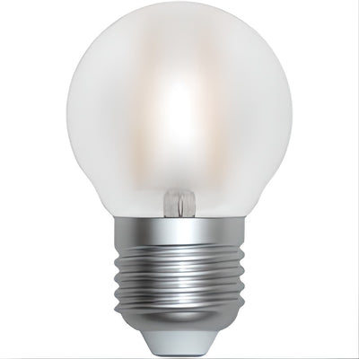 Kleine 2W 230Vac E27 LED-filamentbollamp, mat, 2700K, WW, dimbaar