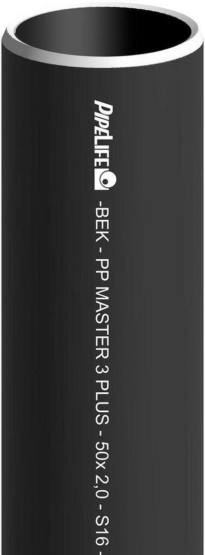 PP-buis 50 mm zwart Lengte 3 m