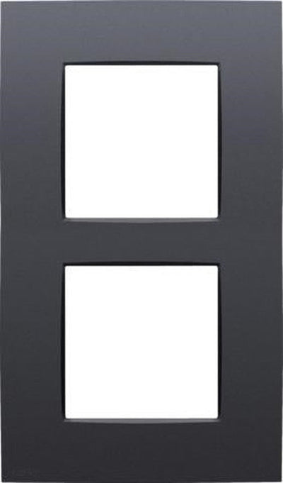 Double cover plate, 60mm center distance, vertical, Niko Intense Anthracite coated color