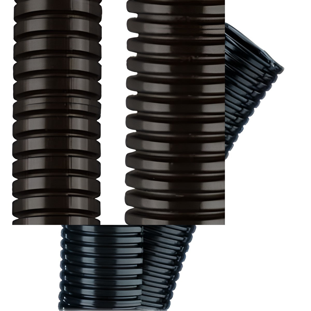 Polyamide flexible tubing and fittings. For retrofitting and repair. Black PP plastic. Good resistance